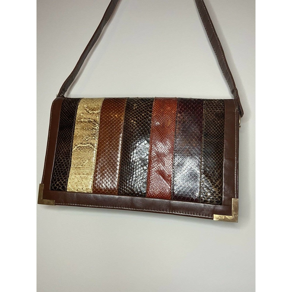 VTG Snakeskin/Leather Cuero Vaca Messenger Bag
